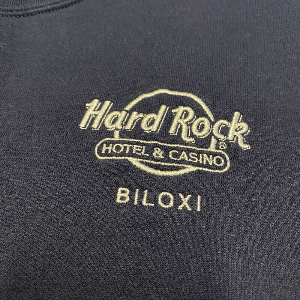 Hard Rock‎ Cafe Sweatshirt Adult XL Navy Blue Biloxi Crewneck Vintage - Picture 3 of 6